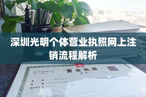 深圳光明个体营业执照网上注销流程解析