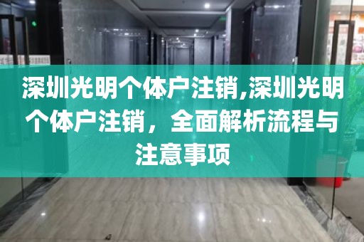 深圳光明个体户注销,深圳光明个体户注销，全面解析流程与注意事项