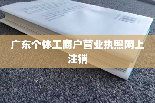 广东个体工商户营业执照网上注销