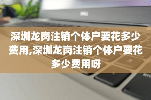 深圳龙岗注销个体户要花多少费用,深圳龙岗注销个体户要花多少费用呀
