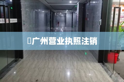 ​广州营业执照注销