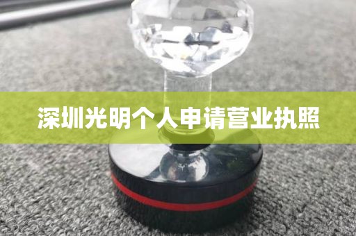深圳光明个人申请营业执照