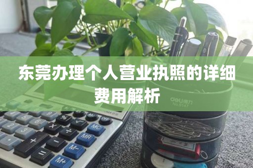 东莞办理个人营业执照的详细费用解析