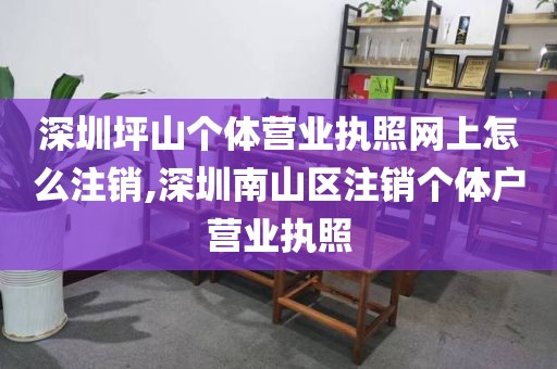 深圳坪山个体营业执照网上怎么注销,深圳南山区注销个体户营业执照