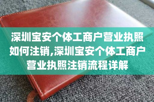 深圳宝安个体工商户营业执照如何注销,深圳宝安个体工商户营业执照注销流程详解