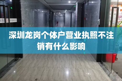 深圳龙岗个体户营业执照不注销有什么影响