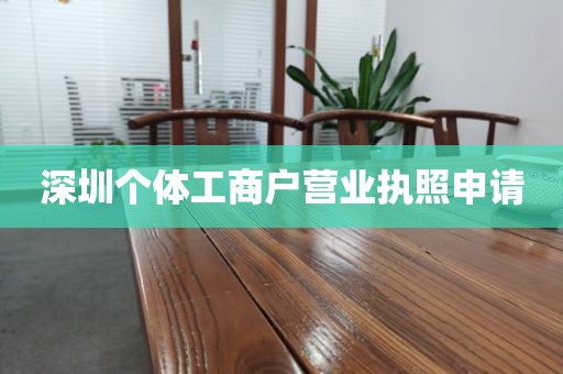 深圳个体工商户营业执照申请