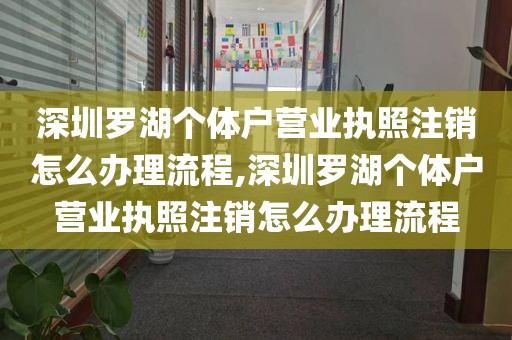 深圳罗湖个体户营业执照注销怎么办理流程,深圳罗湖个体户营业执照注销怎么办理流程