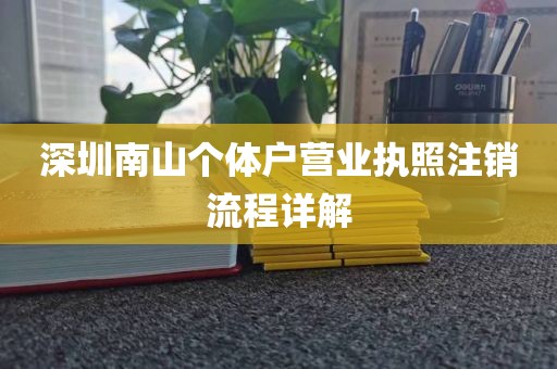 深圳南山个体户营业执照注销流程详解
