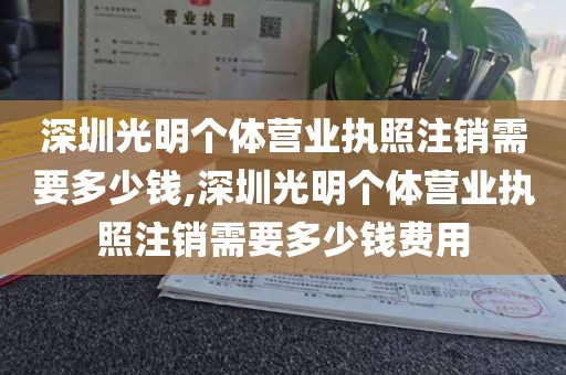 深圳光明个体营业执照注销需要多少钱,深圳光明个体营业执照注销需要多少钱费用