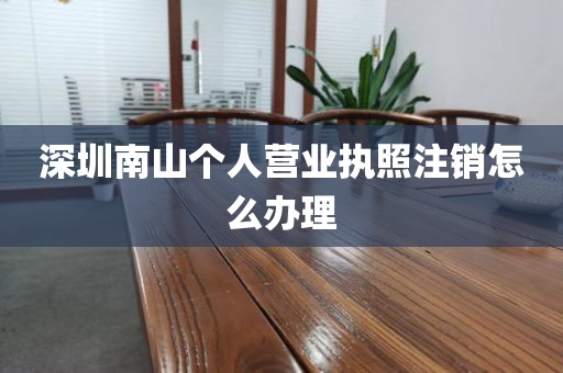 深圳南山个人营业执照注销怎么办理