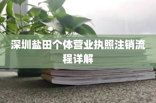 深圳盐田个体营业执照注销流程详解
