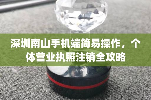 深圳南山手机端简易操作，个体营业执照注销全攻略