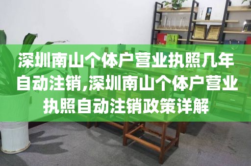 深圳南山个体户营业执照几年自动注销,深圳南山个体户营业执照自动注销政策详解