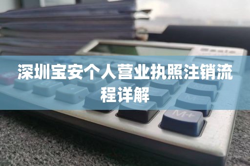 深圳宝安个人营业执照注销流程详解