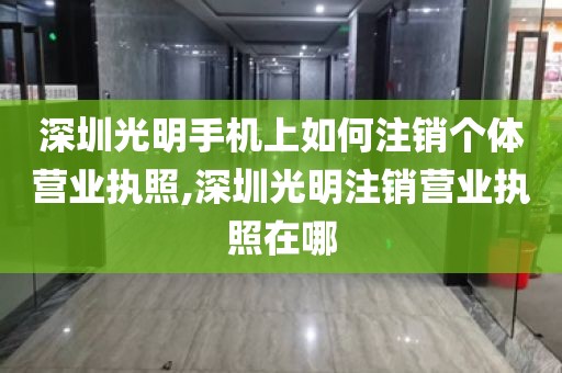 深圳光明手机上如何注销个体营业执照,深圳光明注销营业执照在哪