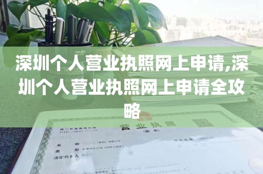 深圳个人营业执照网上申请,深圳个人营业执照网上申请全攻略