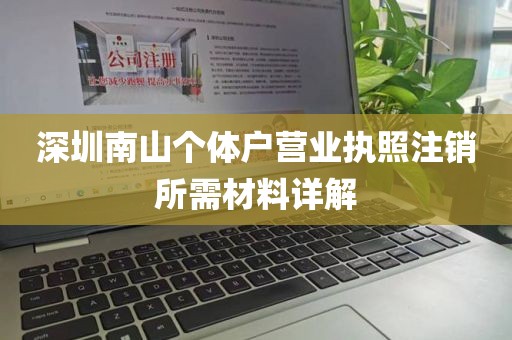 深圳南山个体户营业执照注销所需材料详解