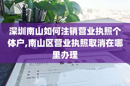 深圳南山如何注销营业执照个体户,南山区营业执照取消在哪里办理