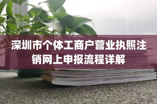 深圳市个体工商户营业执照注销网上申报流程详解