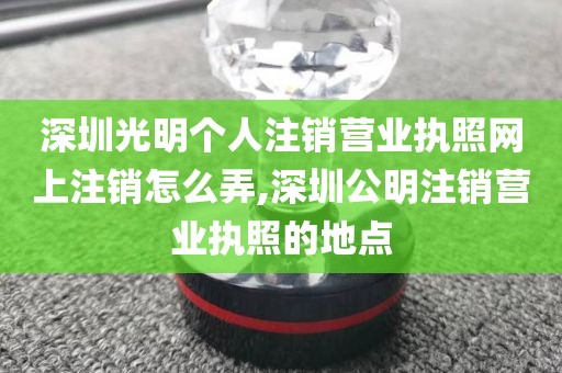 深圳光明个人注销营业执照网上注销怎么弄,深圳公明注销营业执照的地点