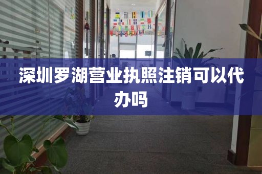 深圳罗湖营业执照注销可以代办吗