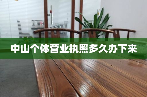 中山个体营业执照多久办下来