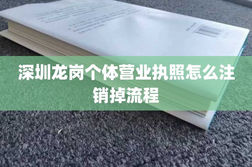 深圳龙岗个体营业执照怎么注销掉流程