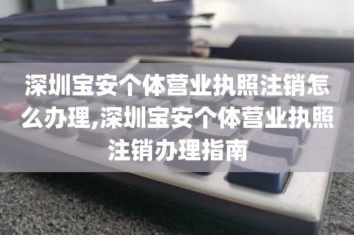 深圳宝安个体营业执照注销怎么办理,深圳宝安个体营业执照注销办理指南