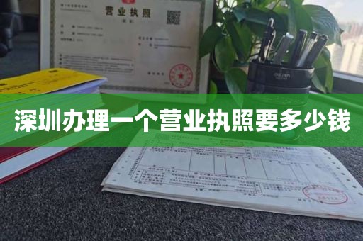 深圳办理一个营业执照要多少钱