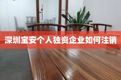 深圳宝安个人独资企业如何注销