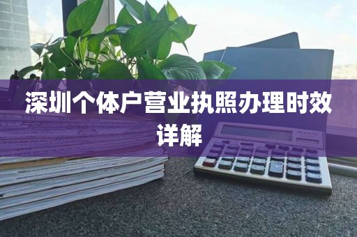 深圳个体户营业执照办理时效详解