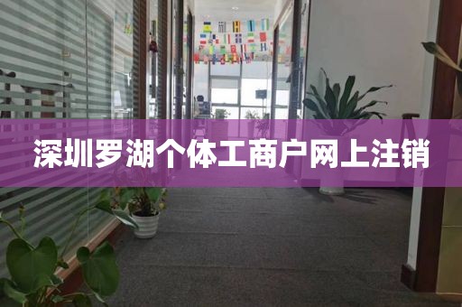 深圳罗湖个体工商户网上注销