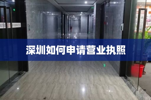 深圳如何申请营业执照