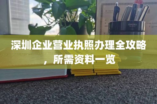 深圳企业营业执照办理全攻略，所需资料一览