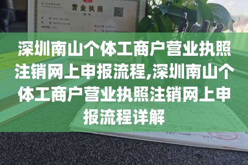 深圳南山个体工商户营业执照注销网上申报流程,深圳南山个体工商户营业执照注销网上申报流程详解