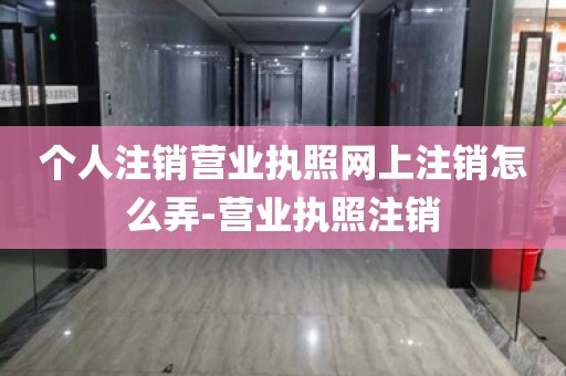 个人注销营业执照网上注销怎么弄-营业执照注销