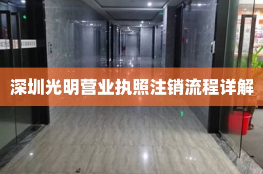 深圳光明营业执照注销流程详解