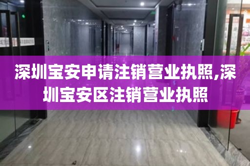 深圳宝安申请注销营业执照,深圳宝安区注销营业执照