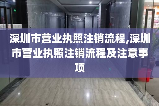 深圳市营业执照注销流程,深圳市营业执照注销流程及注意事项