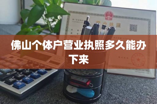 佛山个体户营业执照多久能办下来