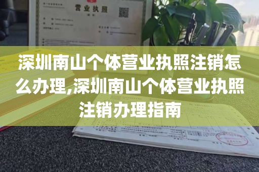 深圳南山个体营业执照注销怎么办理,深圳南山个体营业执照注销办理指南
