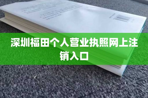 深圳福田个人营业执照网上注销入口