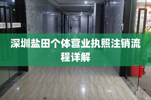 深圳盐田个体营业执照注销流程详解