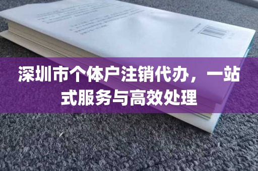 深圳市个体户注销代办，一站式服务与高效处理