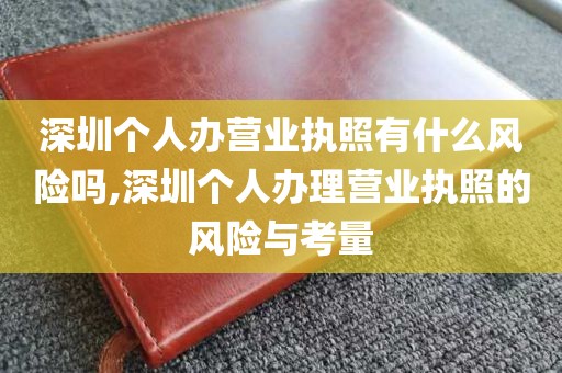 深圳个人办营业执照有什么风险吗,深圳个人办理营业执照的风险与考量