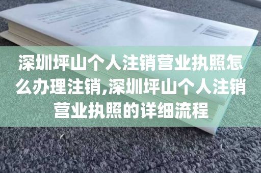 深圳坪山个人注销营业执照怎么办理注销,深圳坪山个人注销营业执照的详细流程