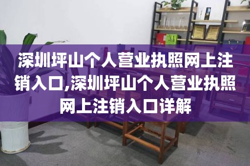 深圳坪山个人营业执照网上注销入口,深圳坪山个人营业执照网上注销入口详解