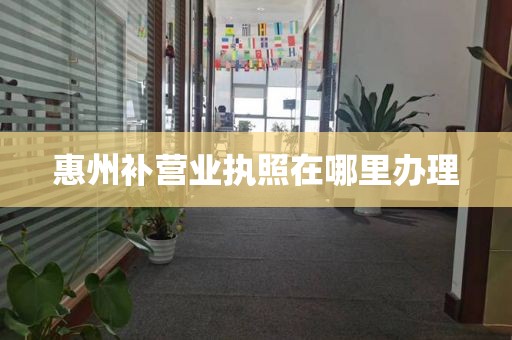 惠州补营业执照在哪里办理