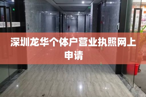深圳龙华个体户营业执照网上申请